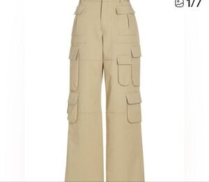 Versace Authentic Cargo Pants Beige Utility High Rise Straight Leg 32/34
